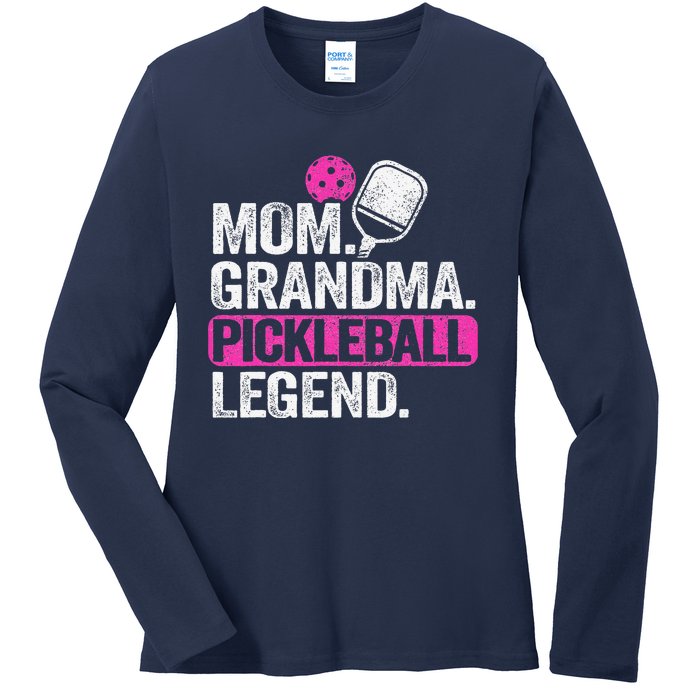 Mom Grandma Pickleball Legend Player Funny Pickle Ball Ladies Long Sleeve Shirt