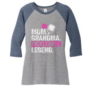 Mom Grandma Pickleball Legend Player Funny Pickle Ball Women's Tri-Blend 3/4-Sleeve Raglan Shirt