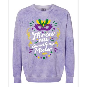 Mardi Gras Parade Outfit For Women Throw Me Something Mister Colorblast Crewneck Sweatshirt