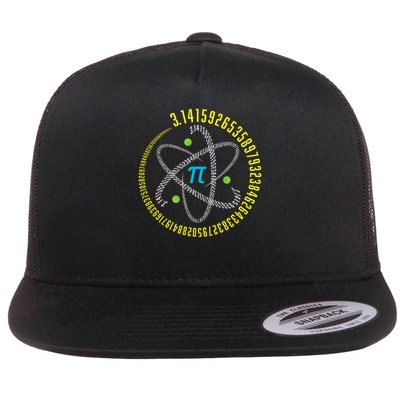  Math Geek Pi Day - Hey Teacher! Atom Pi Math Science STEM Gift 3.14 Pi Day Flat Bill Trucker Hat
