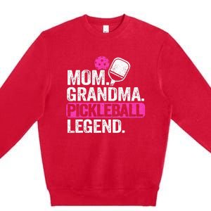 Mom Grandma Pickleball Legend Player Funny Pickle Ball Premium Crewneck Sweatshirt