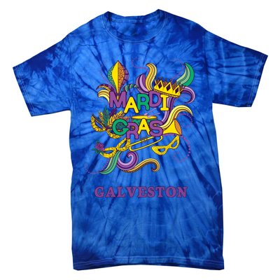 Mardi Gras Parade Carnival Galveston Texas Gift Mask Tie-Dye T-Shirt