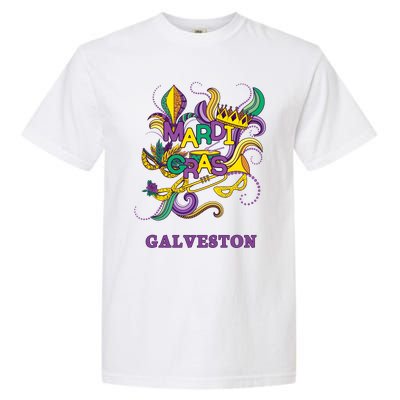 Mardi Gras Parade Carnival Galveston Texas Gift Mask Garment-Dyed Heavyweight T-Shirt