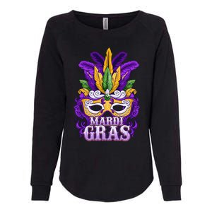 Mardi Gras Parade Gift Mask And Feathers Womens California Wash Sweatshirt