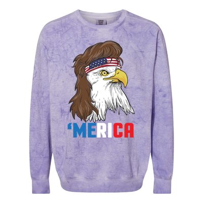 Merica Gift Patriotic Mullet Eagle Pride Gift Colorblast Crewneck Sweatshirt