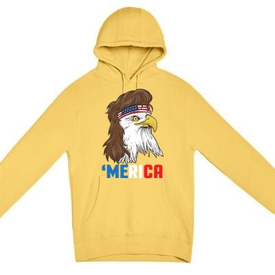 Merica Gift Patriotic Mullet Eagle Pride Gift Premium Pullover Hoodie