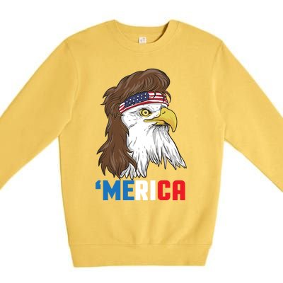 Merica Gift Patriotic Mullet Eagle Pride Gift Premium Crewneck Sweatshirt