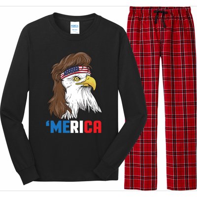 Merica Gift Patriotic Mullet Eagle Pride Gift Long Sleeve Pajama Set