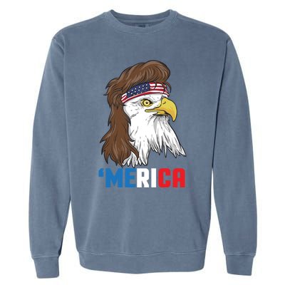 Merica Gift Patriotic Mullet Eagle Pride Gift Garment-Dyed Sweatshirt