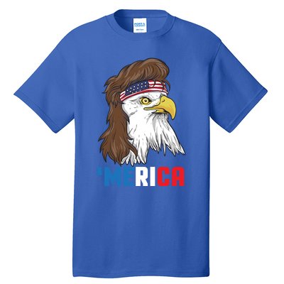 Merica Gift Patriotic Mullet Eagle Pride Gift Tall T-Shirt