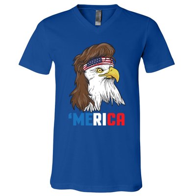 Merica Gift Patriotic Mullet Eagle Pride Gift V-Neck T-Shirt