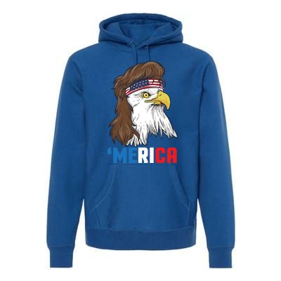 Merica Gift Patriotic Mullet Eagle Pride Gift Premium Hoodie