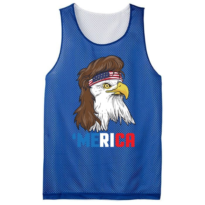 Merica Gift Patriotic Mullet Eagle Pride Gift Mesh Reversible Basketball Jersey Tank