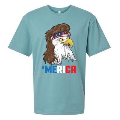 Merica Gift Patriotic Mullet Eagle Pride Gift Sueded Cloud Jersey T-Shirt