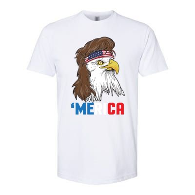 Merica Gift Patriotic Mullet Eagle Pride Gift Softstyle CVC T-Shirt