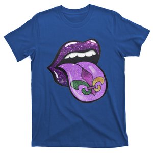 Mardi Gras Purple Lips And Tongue Tie Dye Gift T-Shirt