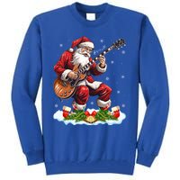 Music Guitar Player Guitarist Santa Playing Guitar Christma Meaningful Gift Tall Sweatshirt