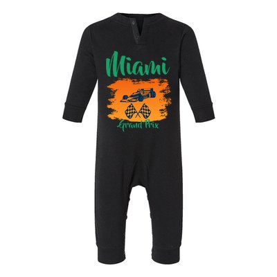 Miami Grand Prix 2022 Race Miami Gardens Retro Vintage Infant Fleece One Piece