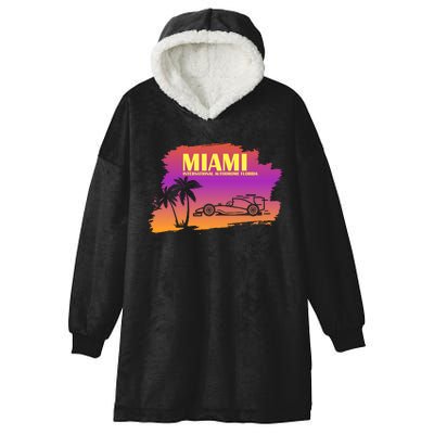 Miami Grand Prix 2022 Race Miami Gardens Retro Vintage Hooded Wearable Blanket