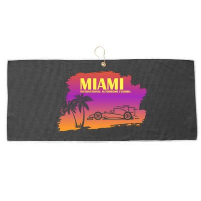 Miami Grand Prix 2022 Race Miami Gardens Retro Vintage Large Microfiber Waffle Golf Towel