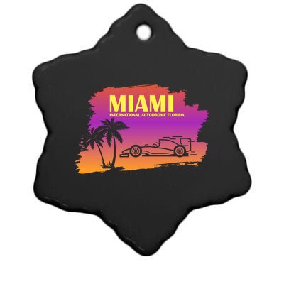 Miami Grand Prix 2022 Race Miami Gardens Retro Vintage Ceramic Star Ornament