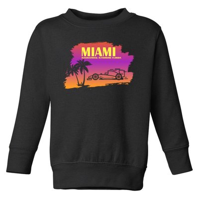 Miami Grand Prix 2022 Race Miami Gardens Retro Vintage Toddler Sweatshirt