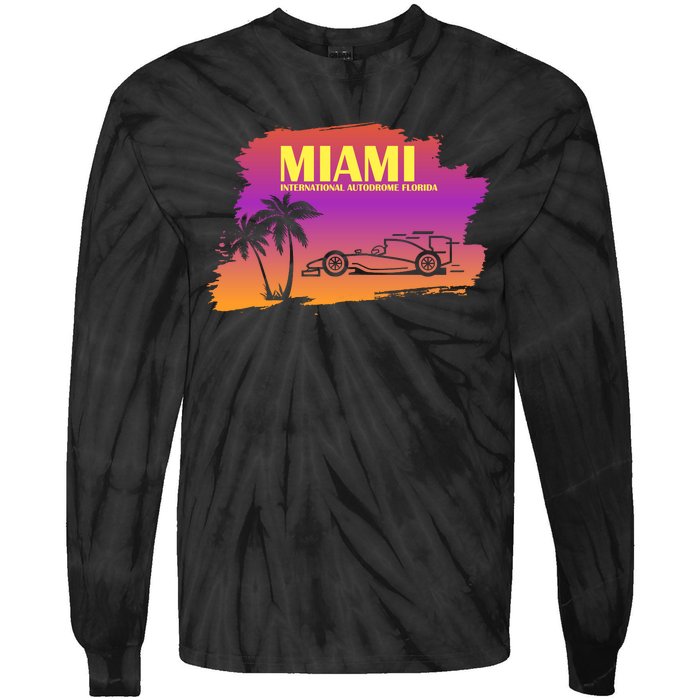 Miami Grand Prix 2022 Race Miami Gardens Retro Vintage Tie-Dye Long Sleeve Shirt