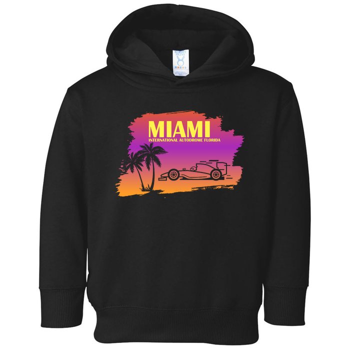 Miami Grand Prix 2022 Race Miami Gardens Retro Vintage Toddler Hoodie