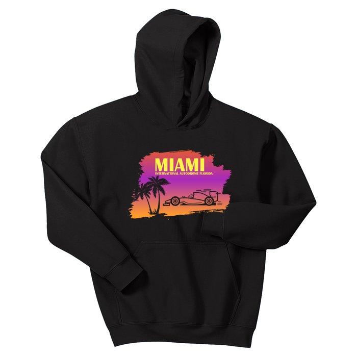 Miami Grand Prix 2022 Race Miami Gardens Retro Vintage Kids Hoodie