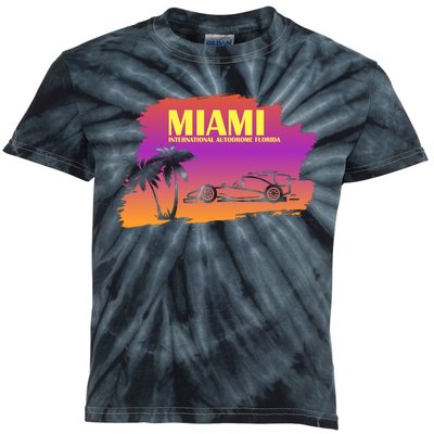 Miami Grand Prix 2022 Race Miami Gardens Retro Vintage Kids Tie-Dye T-Shirt