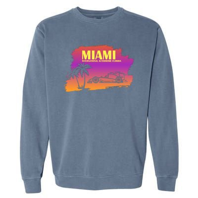 Miami Grand Prix 2022 Race Miami Gardens Retro Vintage Garment-Dyed Sweatshirt