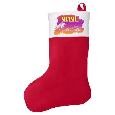 Miami Grand Prix 2022 Race Miami Gardens Retro Vintage Felt Holiday Christmas Stocking