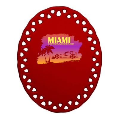 Miami Grand Prix 2022 Race Miami Gardens Retro Vintage Ceramic Oval Ornament