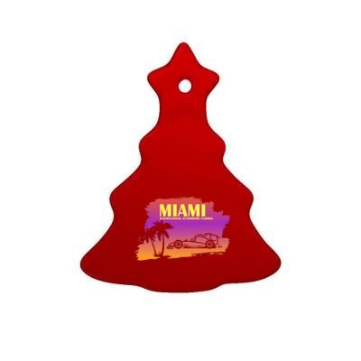 Miami Grand Prix 2022 Race Miami Gardens Retro Vintage Ceramic Tree Ornament