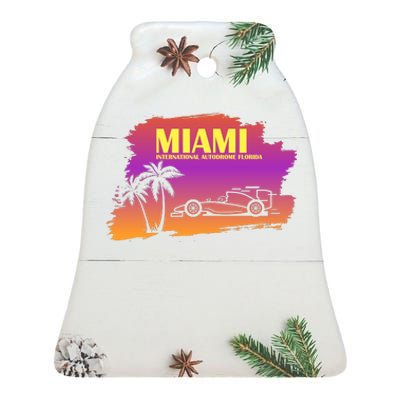 Miami Grand Prix 2022 Race Miami Gardens Retro Vintage Ceramic Bell Ornament