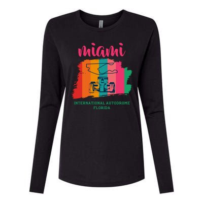 Miami Grand Prix 2022 Race Miami Gardens Retro Vintage Womens Cotton Relaxed Long Sleeve T-Shirt