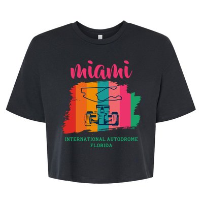 Miami Grand Prix 2022 Race Miami Gardens Retro Vintage Bella+Canvas Jersey Crop Tee