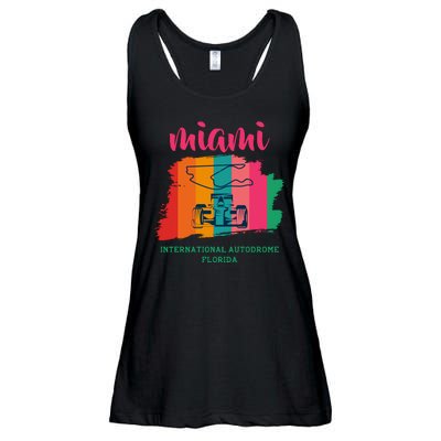 Miami Grand Prix 2022 Race Miami Gardens Retro Vintage Ladies Essential Flowy Tank