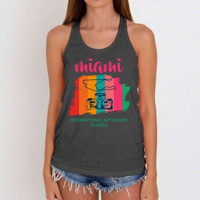 Miami Grand Prix 2022 Race Miami Gardens Retro Vintage Women's Knotted Racerback Tank