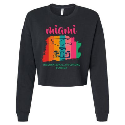 Miami Grand Prix 2022 Race Miami Gardens Retro Vintage Cropped Pullover Crew