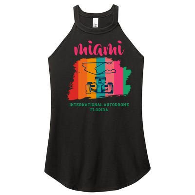 Miami Grand Prix 2022 Race Miami Gardens Retro Vintage Women’s Perfect Tri Rocker Tank