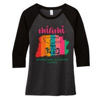 Miami Grand Prix 2022 Race Miami Gardens Retro Vintage Women's Tri-Blend 3/4-Sleeve Raglan Shirt