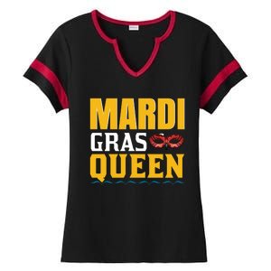 Mardi Gras Queen Ladies Halftime Notch Neck Tee