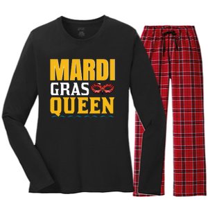 Mardi Gras Queen Women's Long Sleeve Flannel Pajama Set 