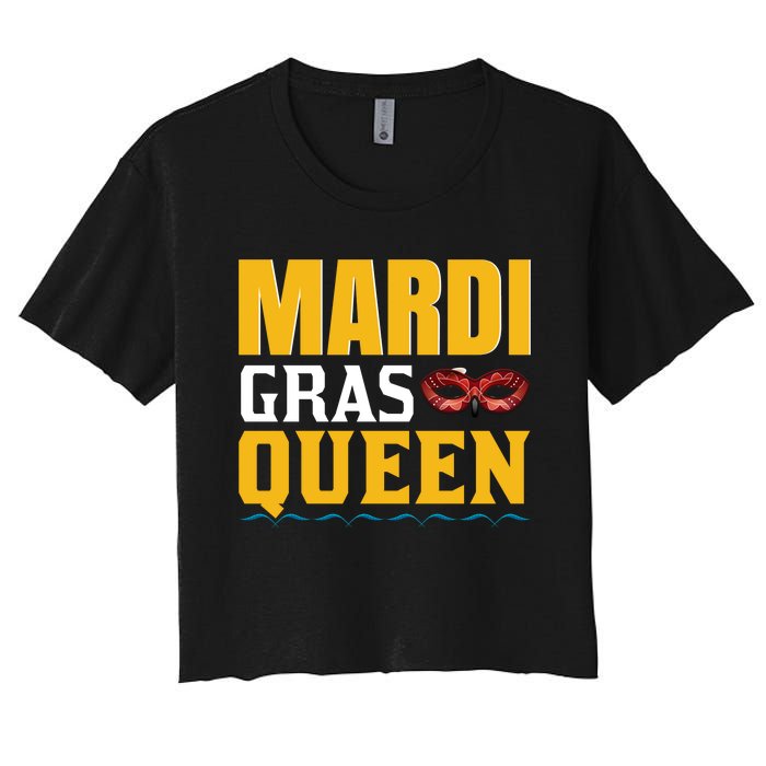 Mardi Gras Queen Women's Crop Top Tee