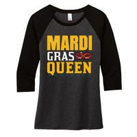 Mardi Gras Queen Women's Tri-Blend 3/4-Sleeve Raglan Shirt