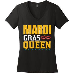 Mardi Gras Queen Women's V-Neck T-Shirt