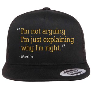 Merlin Gift Quote Funny Birthday Personalized Name Idea Flat Bill Trucker Hat