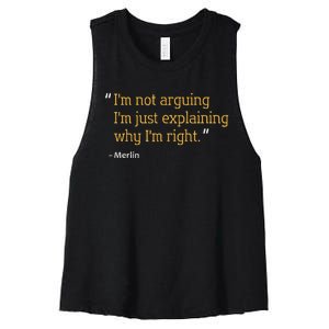 Merlin Gift Quote Funny Birthday Personalized Name Idea Women's Racerback Cropped Tank