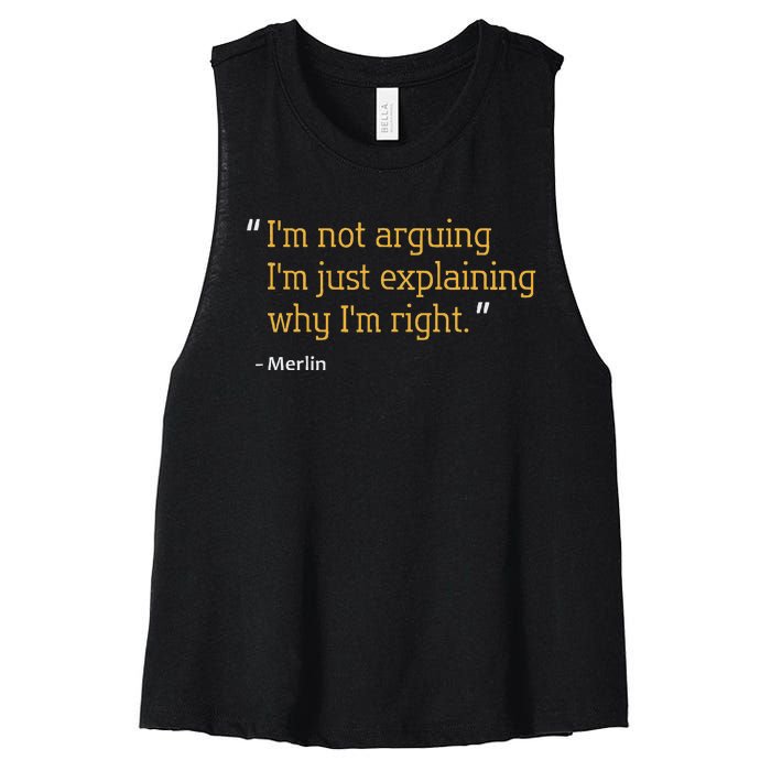 Merlin Gift Quote Funny Birthday Personalized Name Idea Women's Racerback Cropped Tank